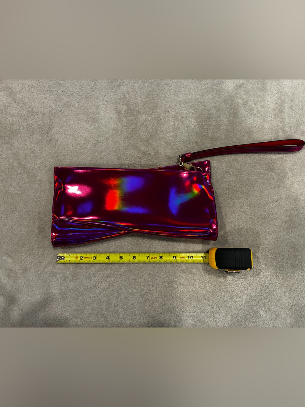 Christian Louboutin Metallic Holographic Pink Wristlet